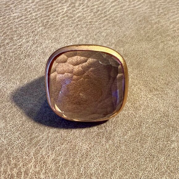 Fabulous imposter Pomellato ring huge stone, rose gold tone band size 7 - Picture 2 of 9